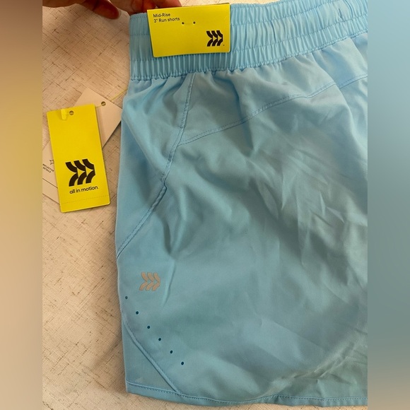 Light Blue Athletic Shorts with Zipper Pocket - Picture 7 of 9
